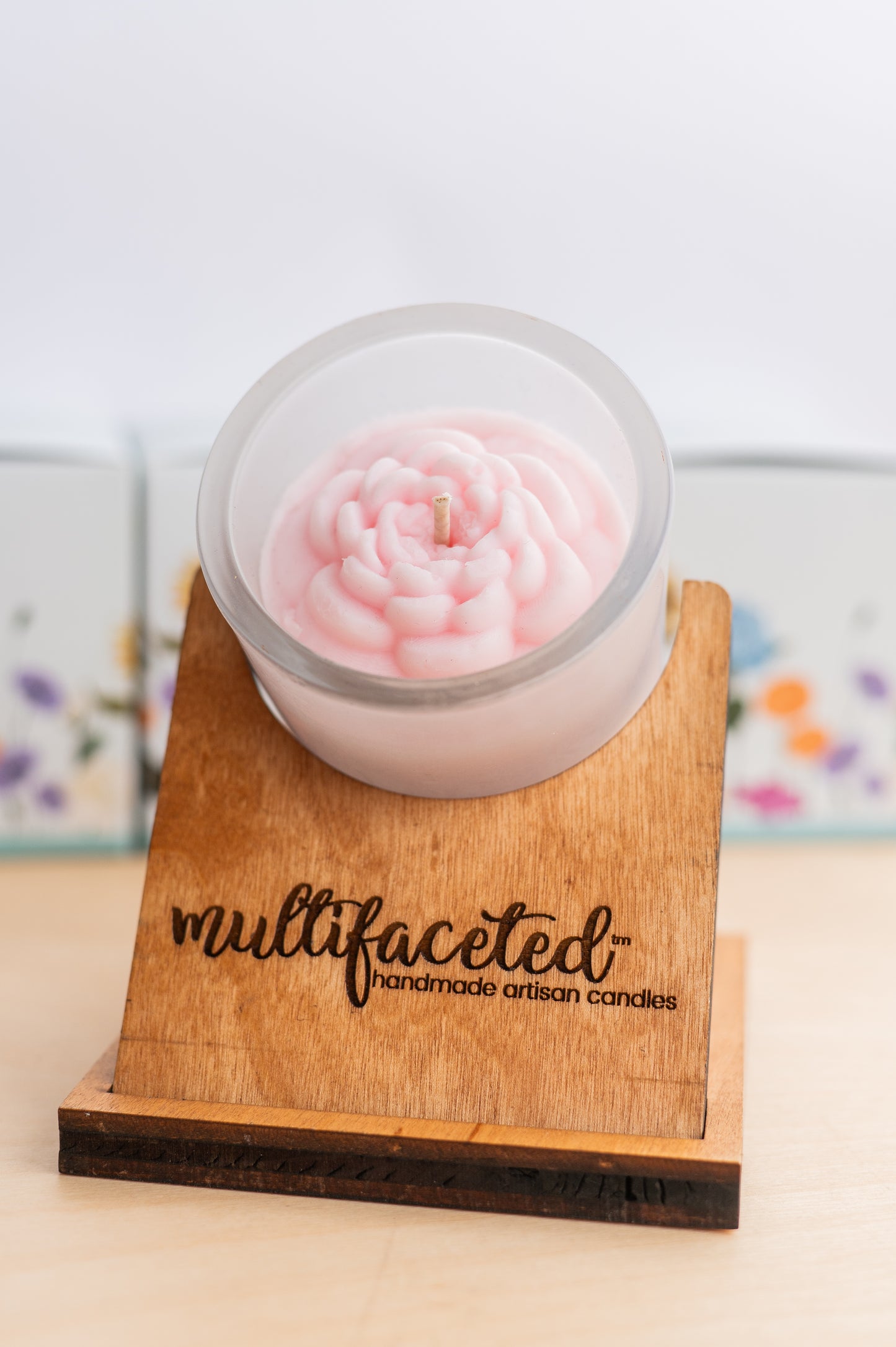 Peony Flower Top Candle - Eco-Friendly